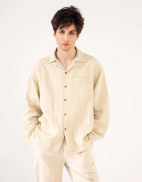 MUSLIN CAMP COLLAR SHIRT